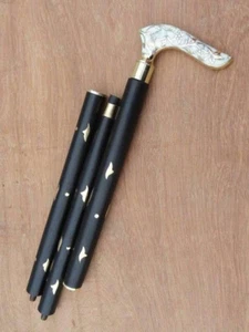 Best Quality White Flower Leaf Victorian Handle handmade brass wands-walking New - Picture 1 of 10