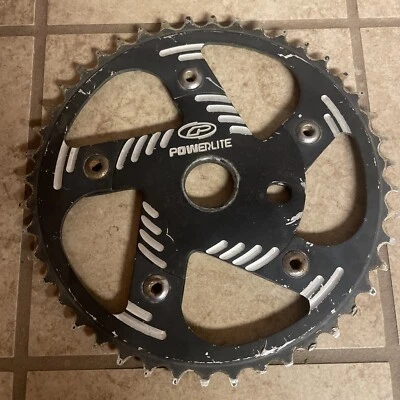 Plato de colección Powerlite 44T antiguo piñón de bicicleta BMX de media escuela Foto 1 de 4