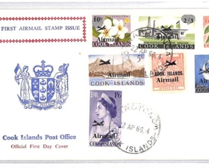 COOK ISLANDS QEII Air Mail FDC Raratonga 1966 Airmail Overprints {samwells}MJ131 - Picture 1 of 13