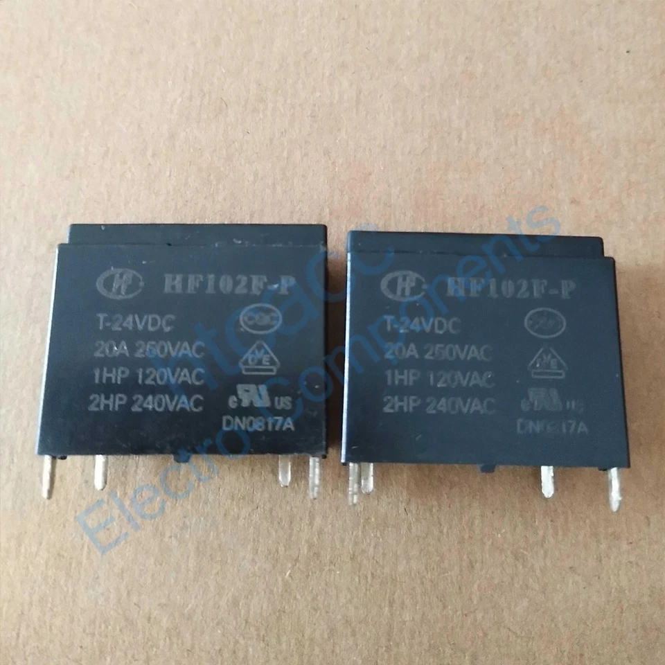 HF102F-P T-24VDC Miniature High Power Relay 20A 24VDC 4 Pins New 10PCS - Image 1 of 1