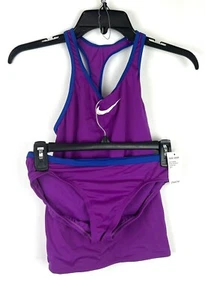 Nike Girl’s Purple Two Piece Tankini Swimsuit Set Size Large - Picture 1 of 6