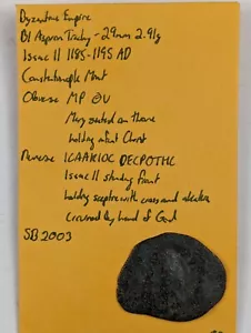 1185-1195 Aspron Trachy - Isaac II - Constantinopla - Imagen 1 de 5