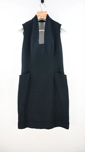 Bianca Spender textured v neck cocktail dress in black size UK10 - Picture 1 of 8