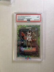 2022 Prizm Monopoly - Jalen Duren #27 Green Money Shimmer /20 PSA 9 Pistons RC - Picture 1 of 2