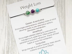Weight Loss Wish Bracelet Lose Weight Aid Gemstone Hope Healing Crystal Gift - Picture 1 of 7