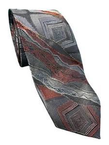 Coogi Krawatte Australien reine Seide erdige Farben abstrakte Kunst Design Herren - Bild 1 von 6