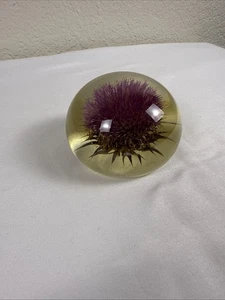 Tara’s Infinity Products, Ltd Handcrafted In Canada Floral Thistle Paperweight - Picture 1 of 6