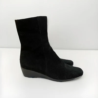 Bota La Canadienne de gamuza negra con cremallera talla 8 Foto 1 de 4