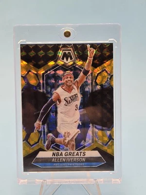 2023-24 Panini Mosaic NBA Greats Allen Iverson Choice черно-золотистая мозаика призма /8 - Изображение 1 из 4