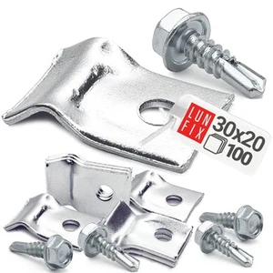 100x Doppelstabmattenzaun Pfosten inkl. Selbstschneidender Schrauben Verzinkt - Bild 1 von 8