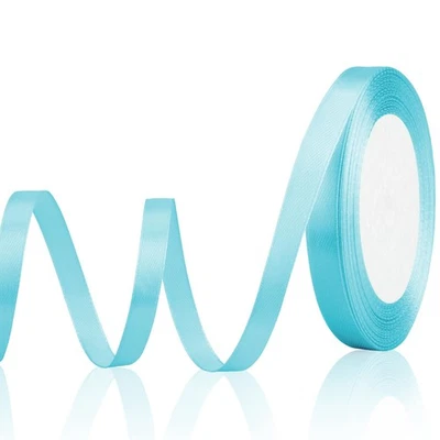 Light Blue Ribbon for Cinco De Mayo Decorations Satin Ribbons 3/8 inch 25 Ya... - Image 1 of 4