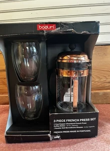 Bodum Juego de Prensa Francesa 3 Piezas Chambord 8 Tazas Cobre Prensa Francesa Cafetera - Imagen 1 de 5