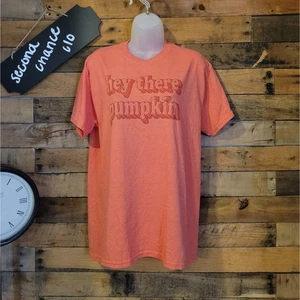 Gildan Mujer Naranja Otoño Tema Hey There Calabaza Camisa Talla M/L - Imagen 1 de 9