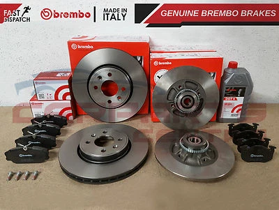 FOR RENAULT CLIO SPORT 172 182 BREMBO BRAKE DISCS ABS BEARINGS PADS 1L FLUID - Image 1 of 4