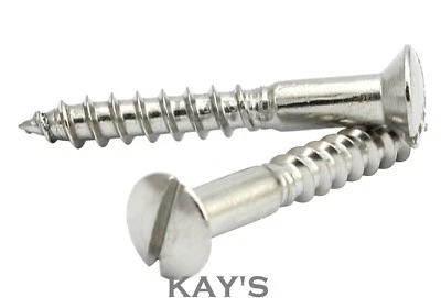 SLOTTED RAISED COUNTERSUNK CSK WOOD SCREWS A2 STAINLESS STEEL 3mm 3.5mm 4mm 5mm - Image 1 of 4