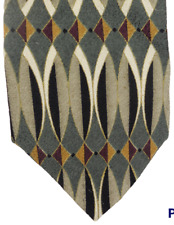 Martin Wong Vintage Handmade Napa, CA. 100% Silk Geometric Necktie Multicolored