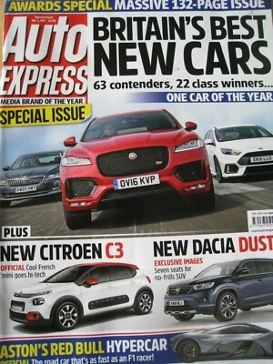 AUTO EXPRESS MAGAZINE AWARDS SPECIAL 2017 NEW CITROEN C3 DACIA DUSTER ASTONS RED - Image 1 of 3