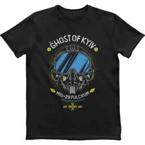 Camiseta para hombre "FANTASMA DE KYIV" negra / blanca / gris - guerra en Ucrania - Imagen 1 de 13