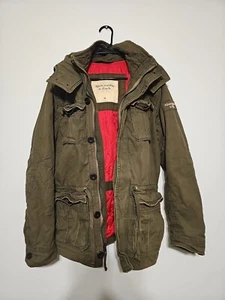 Abercrombie & Fitch Vintage Field Military Style Jacket Y2K Red Quilted Medium - Picture 1 of 6