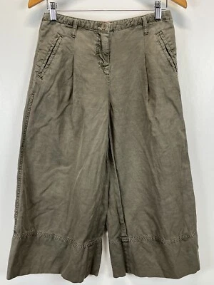 Womens Anthropologie Cartonnier Cropped Extra Wide Leg Chino Pants Sz 2 GUC - Image 1 of 4