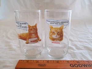 Vintage Morris The Cat Drinking Glasses Libbey 9 Lives Set Of 2 - Picture 1 of 10