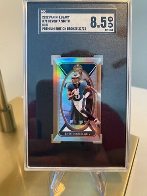 2022 Panini Legacy Devonta Smith Mini Premium Ed. Bronze /75 SGC 8.5 - Image 1 of 2