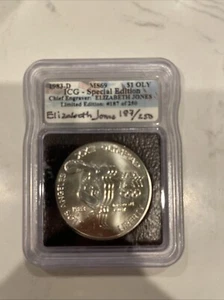 1983-D $1 Special Edition ICG MS69 Signed By Elizabeth Jones 187/250 Silver Coin - Picture 1 of 2