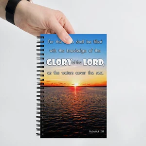 Christian Habakkuk 2:14 Bible Verse - Spiral Notebook Dot Journal by GatorDesign - Picture 1 of 7