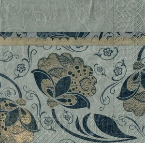 4x Single Paper Napkins for Decoupage and Craft Vintage Pattern Flowers 47 - Picture 1 of 2