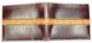 T. Marcus KALBSLEDER GELDBÖRSE FALTBAR RFID-Schutz pflanzlich gegerbt STRAUß  - Bild 1 von 6