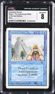 Ancestral Recall Unlimited Edition CGC 8 MTG Magic The Gathering 1993 NM/Mint - Picture 1 of 7