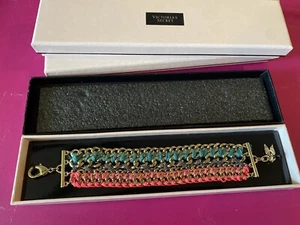 Victoria's Secret Gold Multi Strand Cord Wrapped Chain Bracelet - NIB - Picture 1 of 6