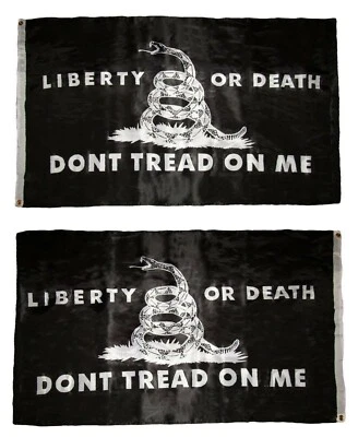 Bandera de fiesta del té Gadsden 3x5 pies LIBERTY OR DEATH DON'T THREAD ON ME - PAQUETE DE 2 Foto 1 de 3
