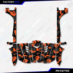 Orange Savage Camo Racing Graphics Kit fits Yamaha Rhino 450 660 700 04-Up Decal - Bild 1 von 2