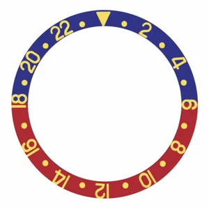 BEZEL INSERT FOR VINTAGE ROLEX GMT 6542 GEN N-CROWN GUARD WATCH GOLD FONT - Picture 1 of 3