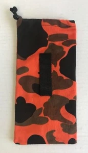 Hunting Pouch Bag -Dark Orange Camo- Handmade - Cord Drawstring - Belt Loop - Picture 1 of 2