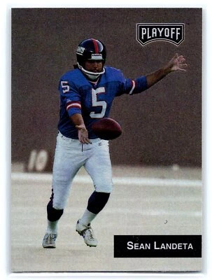 1993 Playoff Football #113 Sean Landeta    New York Giants - Image 1 of 2
