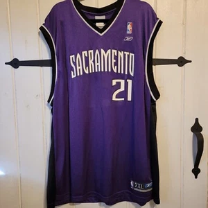 Mens Jersey Top Sacramento Kings Purple #21 Divac Size 2XL - Picture 1 of 5