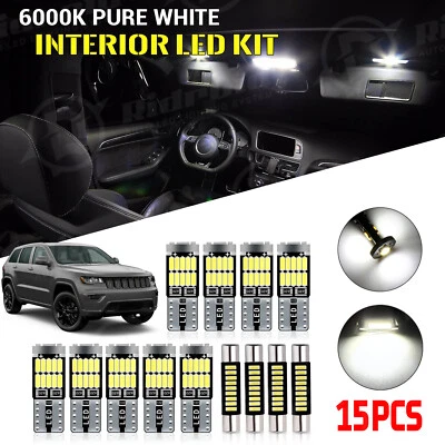 White LED Interior Lights Package for 2011 - 2018 2019 2020 Jeep Grand Cherokee - Image 1 of 4