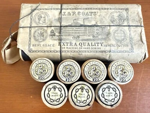 Antique Extra Quality J and P Coats J. & P. Threads Sewing Cotton Great Britain - Picture 1 of 9