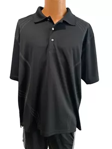 PGA Tour Men's Black & Gray Short Sleeve Polo Golf Shirt Size XL - Picture 1 of 6
