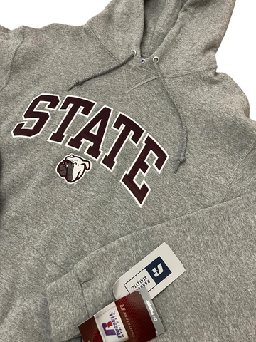 Russell Athletic Size Large Mississippi State MSU Embroidered Hoodie Sweatshirt Cover