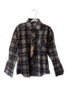 vintage wrangler flannel shirt youth size 12 NOS deadstock 70s made in USA - Picture 1 of 11