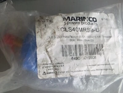 Marinco CLS40MRSB-D , 1-1/8" Threaded Stud , Panel Mount / Male / Blue  - Image 1 of 2