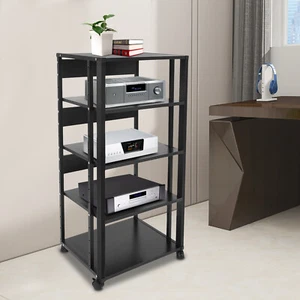 Freestanding Audio Rack AV Tower Media Stand 5-Tier Electronics Equipment Shelf - Picture 1 of 14