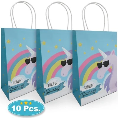 Bolsa de fiesta de papel unicornio. pack de 10 manualidades fiesta grande ecológicas de alta calidad Foto 1 de 4