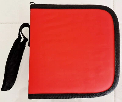 Red 12-CD/DVD/Blu-Ray Zippered Soft Case Wallet BRAND NEW In Plastic Wrap - Image 1 of 4