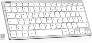 Arteck Kabellose Tastatur | Mini Tastatur HW098 | QWERTZ Layout Silber - Picture 1 of 4