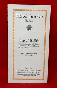 Anfang 1900 Hotel Statler Co. Karte der Buffalo Standorte zusammenklappbare Broschüre - Bild 1 von 8