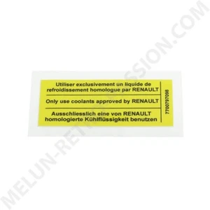 AUTOCOLLANT BOCAL DE REFROIDISSEMENT RENAULT 7700797098 - Imagen 1 de 1